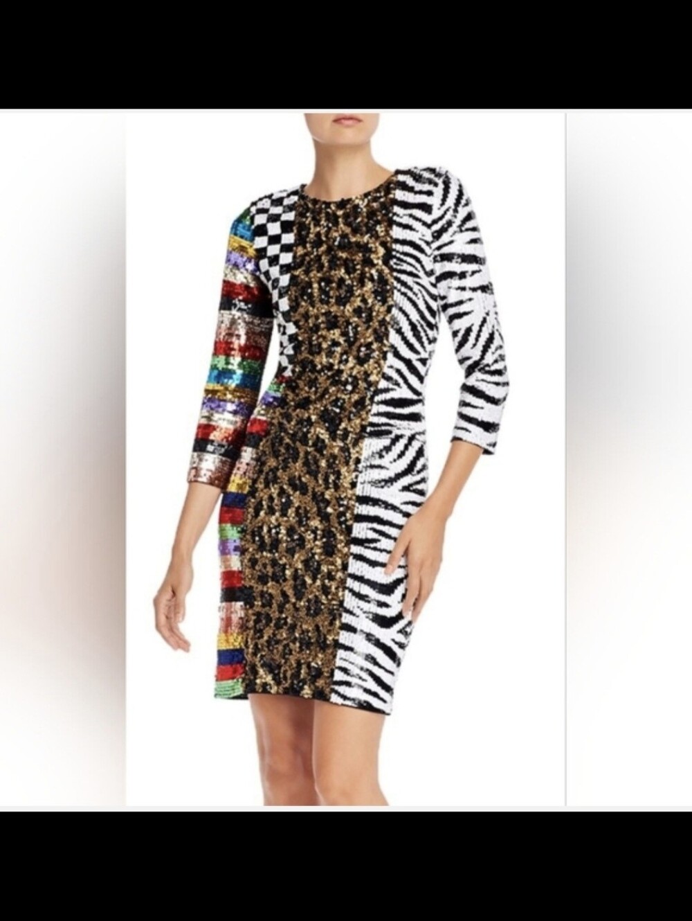Alice + Olivia Jae Sequin Mini Dress Size 6 - Picture 5 of 16